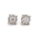 14K White Gold 5/8ctw Diamond cluster Earrings