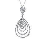 18K White Gold Diamond Chandelier Pendant with 1.72ctw