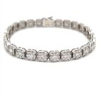 14K White Gold 7.06ctw Diamond Cluster Bracelet