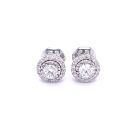 14K White Gold 3/4ctw Diamond Framed Studs