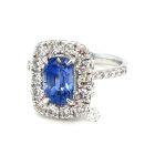 18K White Gold Diamond and Sapphire Ring with 1.91ctw Diamonds and 2.21ctw Sapphire