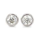 14K White Gold 1 1/3ctw Diamond Bezel Stud Earrings