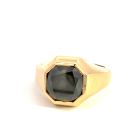 18K Yellow Gold 5.29ctw GIA 2215562694 Fancy Dark Brown Diamond Flush Set Ring