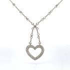 18K White Gold 0.85ctw Diamond Heart Necklace