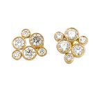 18K Yellow Gold 2/1ctw Diamond Bubble Earrings