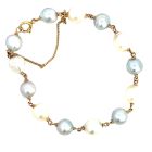 14K Yellow Gold Pearl Bracelet