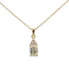 18K Yellow Gold GIA 1.12ct K VS2 Emerald 1236036742 and 0.09ctw Diamond Pendant