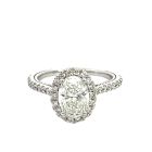 18K White Gold 2/1ctw Diamond Oval Halo Engagement Ring GIA 1218610651 Oval 1.57 EXEX Medium