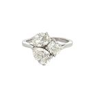 18K White Gold 2.30ctw GIA 3 stone ring 0.90ct G SI1 Pear 5353079220 /0.70ct H VS2 Cu 1423111240 /0.70ct G SI1 Oval 2348359692