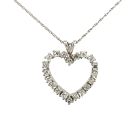 14K White Gold 3/4ctw Single Cut Diamond Pendant