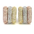 18K Yellow Gold 2/1ctw Diamond White, Rose, Yellow Pave Earrings