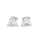 18K White Gold 3.43ctw Diamond Trilliant Stud Earrings GIA 6425971255 Trilliant 1.73 HSI2 EXEX None, GIA 7416893299 Trilliant 1.70 ISI1 EXVG Faint
