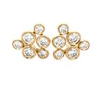 14K Yellow Gold 1/1ctw Diamond Bubble Earrings