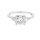 18K White Gold 1.83ctw Diamond Engagement ring with Princess GIA 14615526 1.51ct E VS1 EXVG Faint