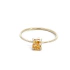 18K Yellow Gold Solitaire with GIA 6194935864 Cushion 0.45 Fancy Intense Orange Yellow