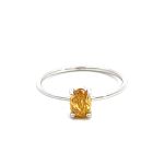 18K White Gold Solitaire with GIA 2191935844 Oval 0.51 Fancy Intense Orange-Yellow