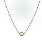 18K Rose Gold Perfect Pear Rose Cut Necklace with GIA 2205163788 Rose Cut Pear 0.44 GVVS1