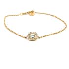 18K Yellow Gold Bracelet with GIA 2205244317 Emerald 0.52ct JVVS1 VGGD None and 0.15ct melee