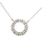 18K White Gold 2.20ctw Diamond Circle Pendant