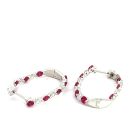 14K White Gold Earrings with 1.15ctw Diamonds and 2.41ctw Rubies