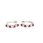 14K White Gold Earrings with 0.60ctw Diamonds and 1.25ctw Rubies
