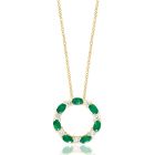 14K Yellow Gold Necklace with 0.71ctw Diamonds and 1.65ctw Emeralds