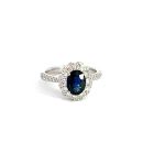18K White Gold Ring with 0.81ctw Diamonds and 1.15ctw Sapphires