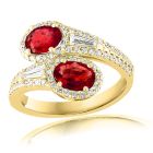 14K Yellow Gold Ring with 0.50ctw Diamonds and 1.67ctw Rubies