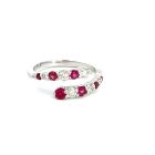 18K White Gold Ring with 0.38ctw Diamonds and 0.43ctw Rubies