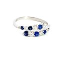 18K White Gold Ring with 0.38ctw Diamonds and 0.43ctw Sapphires