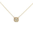 18K Yellow Gold 1.19ctw Diamond Framed Pendant with GIA 5234411816 Radiant 1.01 KSI1 VGVG None and 0.18ctw melee