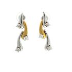 18K White and Yellow Gold 1/ctw Diamond Drop Earrings