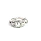 14K White Gold 1 3/4ct Diamond Princess Halo Engagement Ring 7/8ct center
