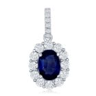 18K White Gold Necklace with 0.43ctw Diamonds and 0.88ctw Sapphires