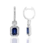 18K White Gold Earrings with 0.95ctw Diamonds and 2.13ctw Sapphires