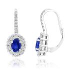 18K White Gold Earrings with 0.92ctw Diamonds and 0.91ctw Sapphires