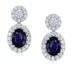 18K White Gold Earrings with 1.26ctw Diamonds and 2.76ctw Sapphires