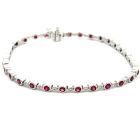 14K White Gold Bracelet with 0.41ctw Diamonds and 2.18ctw Rubies