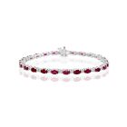 14K White Gold Bracelet with 1.25ctw Diamonds and 6.80ctw Rubies