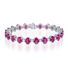14K White Gold Bracelet with 1.57ctw Diamonds and 8.80ctw Rubies