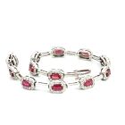 14K White Gold Bracelet with 1.68ctw Diamonds and 3.90ctw Rubies