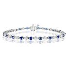 14K White Gold Bracelet with 1.60ctw Diamonds and 2.65ctw Sapphires