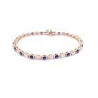 14K Yellow Gold Bracelet with 2.88ctw Diamonds and 3.18ctw Sapphires