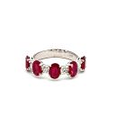 14K White Gold Ring with 0.50ctw Diamonds and 2.63ctw Rubies