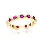 14K Yellow Gold Ring with 0.12ctw Diamonds and 0.90ctw Rubies