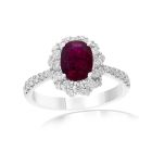 18K White Gold Ring with 0.81ctw Diamonds and 1.01ctw Rubies