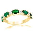 14K Yellow Gold Ring with 0.20ctw Diamonds and 0.94ctw Emeralds