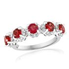 18K White Gold Ring with 0.44ctw Diamonds and 0.89ctw Rubies