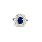 18K White Gold Ring with 1.63ctw Diamonds and 1.75ctw Sapphires