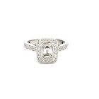 18K White Gold 1 5/8ctw Diamond Halo Engagement Ring GIA EM 1.03 HVS1 VGGD None (no certificate)
